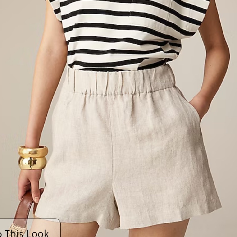 NWOT j crew flax Tropez short in linen